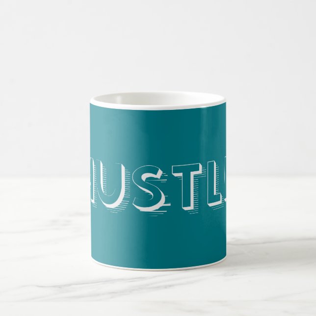 White Hustle Modern Typography Kaffemugg (Center)