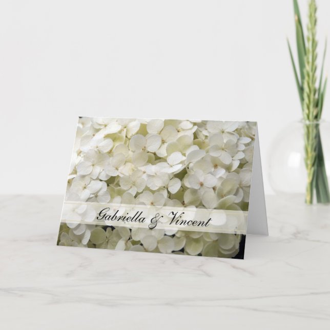 White Hydrangea Blommigt Bröllop Inbjudan (Framsida)