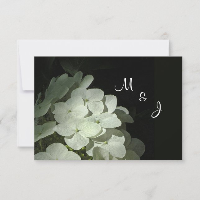White Hydrangea Bröllop Response OSA kort (Framsida)