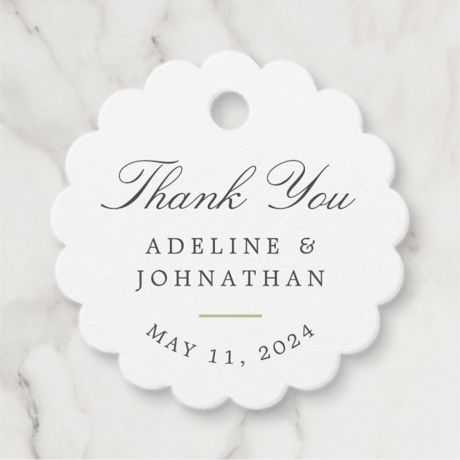 White Hydrangea Elegant bröllop Tack Gåvor Etiketter (Framsida)