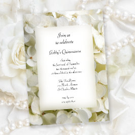 White Hydrangea Flower Quinceanera Party Inbjudningar