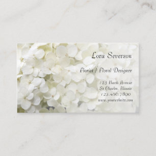 White Hydrangea Flowers Florist Visitkort