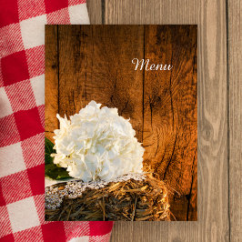 White Hydrangea och Barn Wood Landsbyggsbröllop Me