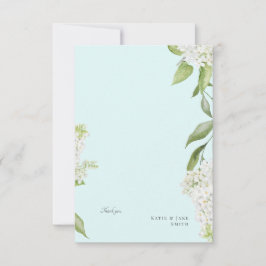 White Hydrangea Seafoam Bröllop Blank Tack Kort