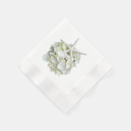 White Hydrangea Starfish Bröllop Pappersservett