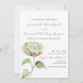 White Hydrangea Wedding Invitation Invitations Inbjudningar