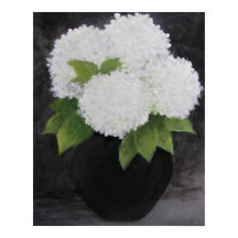 WHITE HYDRANGEAS-utskrift, Poster Pappert (projekt