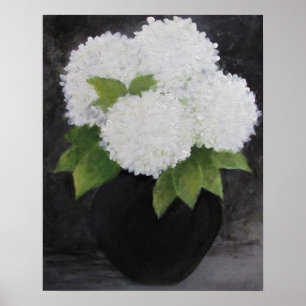WHITE HYDRANGEAS-utskrift, Poster Pappert (projekt