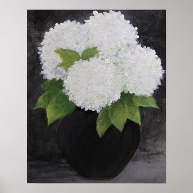 WHITE HYDRANGEAS-utskrift, Poster Pappert (projekt (Framsidan)