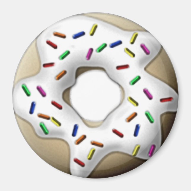 White Iced Doughnut Magnet (Framsidan)
