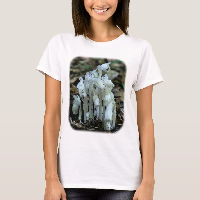 White Indian Pipe WildblomNatature Tee (Framsida)
