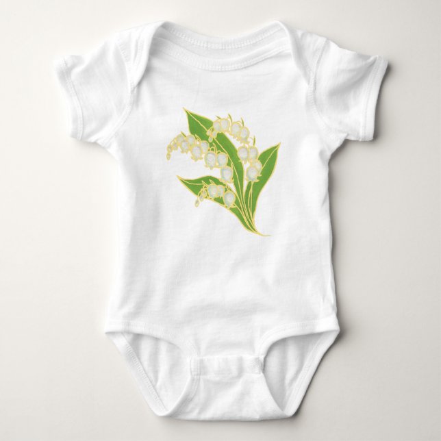 White Infant Creeper: Lily of the Valley T Shirt (Framsida)