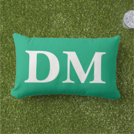 White Initials trendy natural green summer style Lumbarkudde