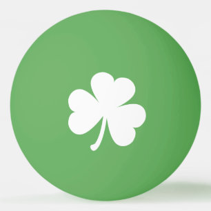 White Irish Shamrock   GRÖNT Pingisboll
