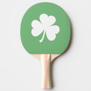 White Irish Shamrock GRÖNT Pingisracket