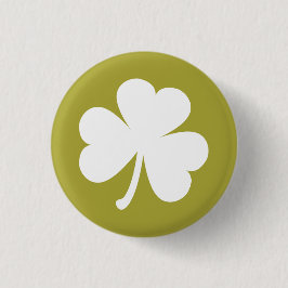 White Irish Shamrock on Rustic Guld Background Knapp
