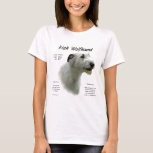 White Irish Wolfhound History Tee Shirt