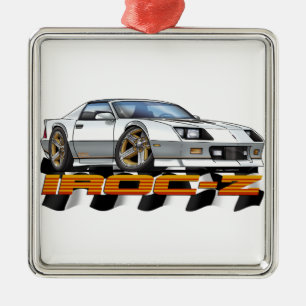 White IROC Z Julgransprydnad Metall