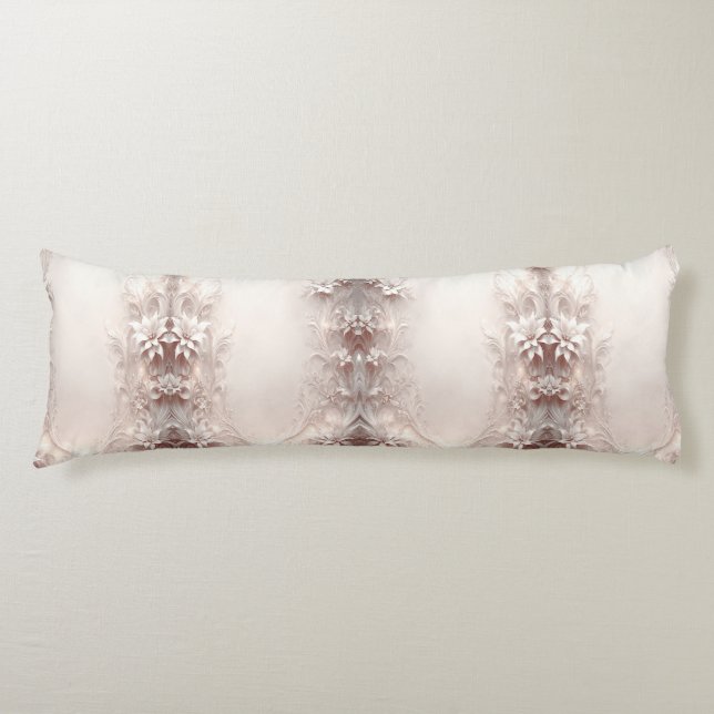 White Ivory Blommigt Body Pillow Kroppskudde (Framsidan)