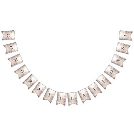 White Ivory Blommigt Bunting Flagga