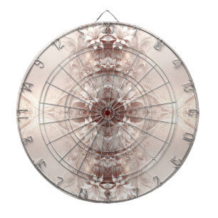 White Ivory Blommigt Dartboard Darttavla