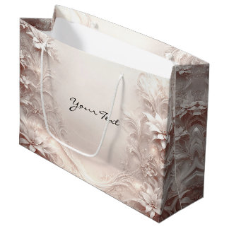 White Ivory Blommigt Gift Bag