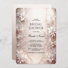 White Ivory Blommigt Inbjudningskort för möhippan