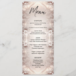 White Ivory Blommigt Menu Meny