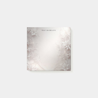 White Ivory Blommigt Post it Notes Post-it Block