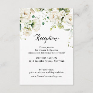 White Ivory Cream Ro Blommigt Botaniska Bröllop E Tilläggskort