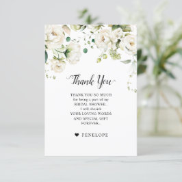White Ivory Cream Ro Blommigt Botaniska Bröllop T Tack Kort