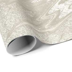 White Ivory Guld Marble Molten Pastel Metall Titan Presentpapper