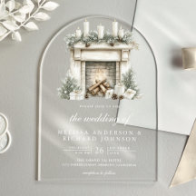 White Ivory Julfireplace Arch Bröllop