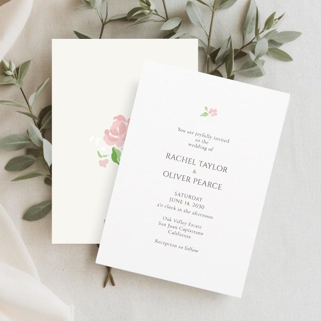 White & Ivory | Petit Floral Wedding Invitation Inbjudningar (Skapare uppladdad)