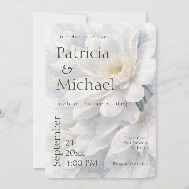 White Ivory Quiet Luxury Romantic Elegant Wedding  Inbjudningar (Framsida)