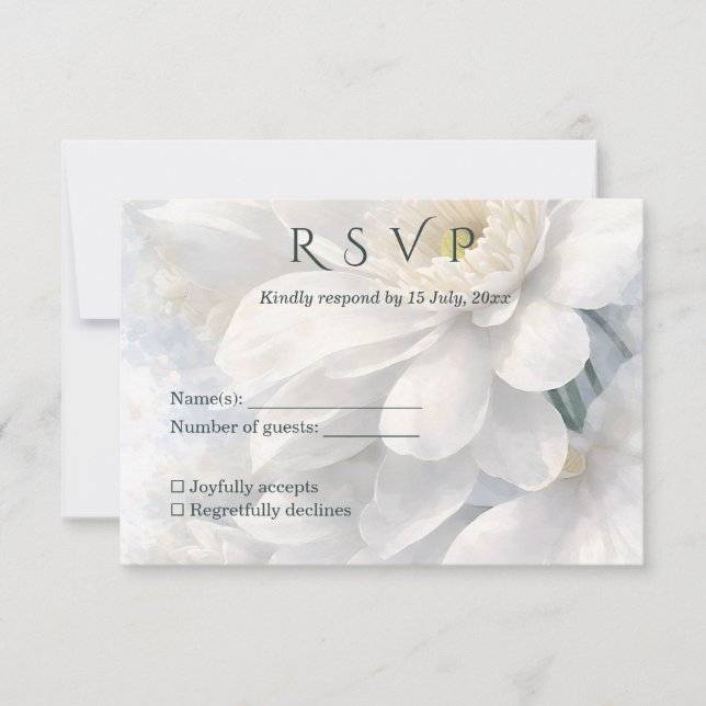 White Ivory Quiet Luxury Romantic Elegant Wedding  OSA Kort (Framsida)