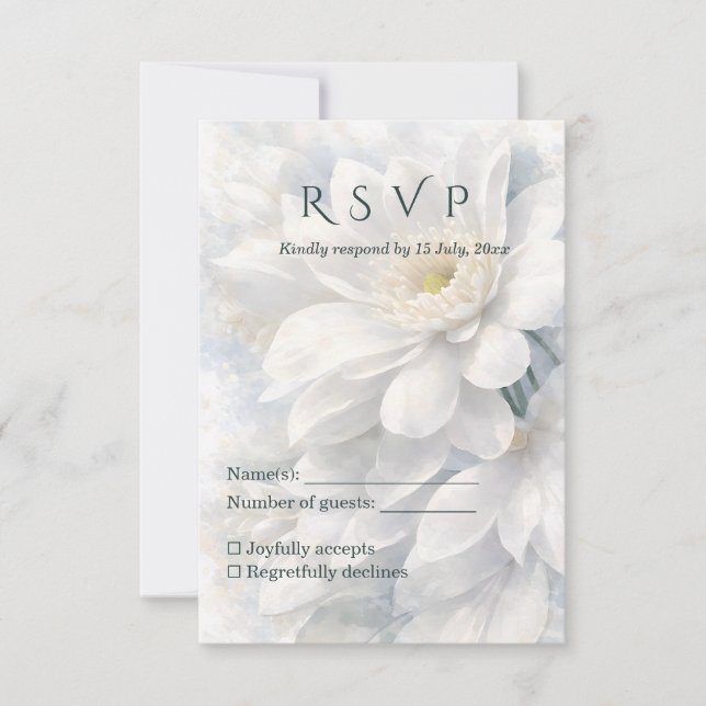 White Ivory Quiet Luxury Romantic Elegant Wedding  OSA Kort (Framsida)