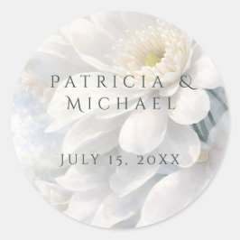 White Ivory Quiet Luxury Romantic Elegant Wedding Runt Klistermärke