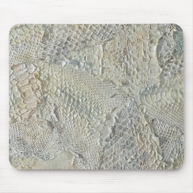 White Ivory Snakeskin Mousepad Musmatta (Framsidan)