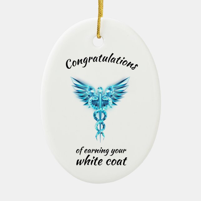 White Jacka Ceremony Crystal Medical Julgransprydnad Keramik (Framsidan)