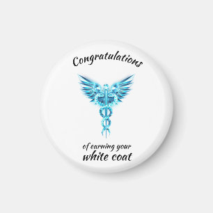 White Jacka Ceremony Crystal Medical Magnet