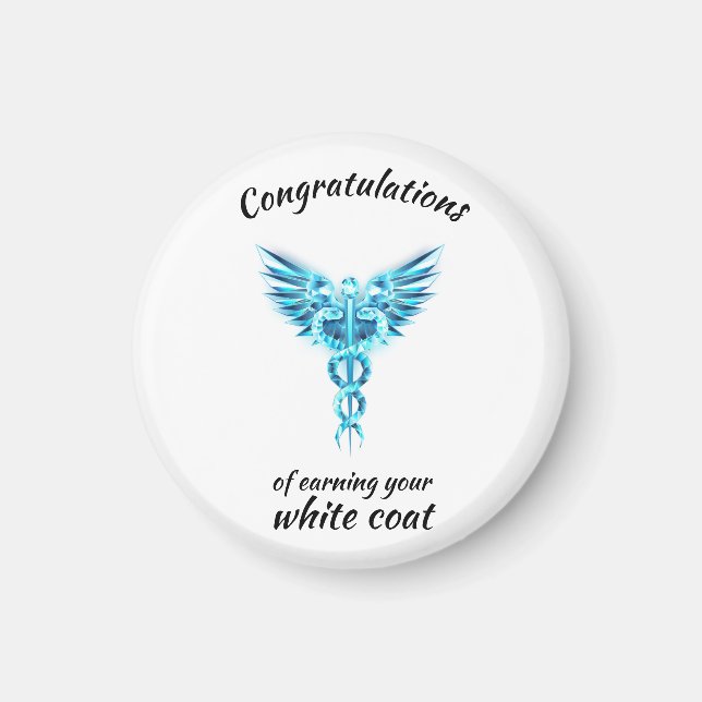 White Jacka Ceremony Crystal Medical Magnet (Framsidan)
