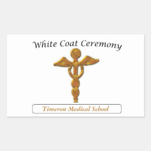 White Jacka Ceremony Guld Medical, Anpassningsbar  Rektangulärt Klistermärke