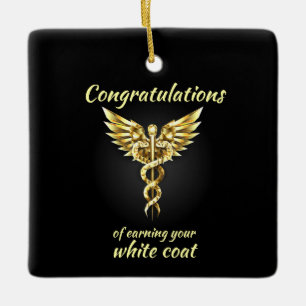 White Jacka Ceremony Guld Medical Julgransprydnad Keramik