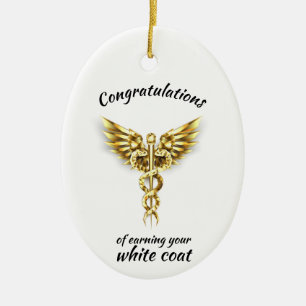 White Jacka Ceremony Guld Medical Julgransprydnad Keramik