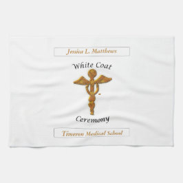 White Jacka Ceremony Guld Medical, Pillow, Towel Kökshandduk
