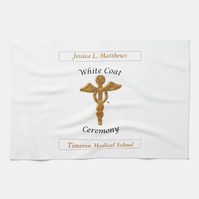 White Jacka Ceremony Guld Medical, Pillow, Towel Kökshandduk (Horisontell)