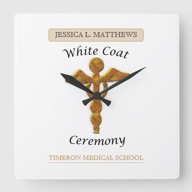 White Jacka Ceremony Guld Medical, Square Gift Ite Fyrkantig Klocka (Framsida)