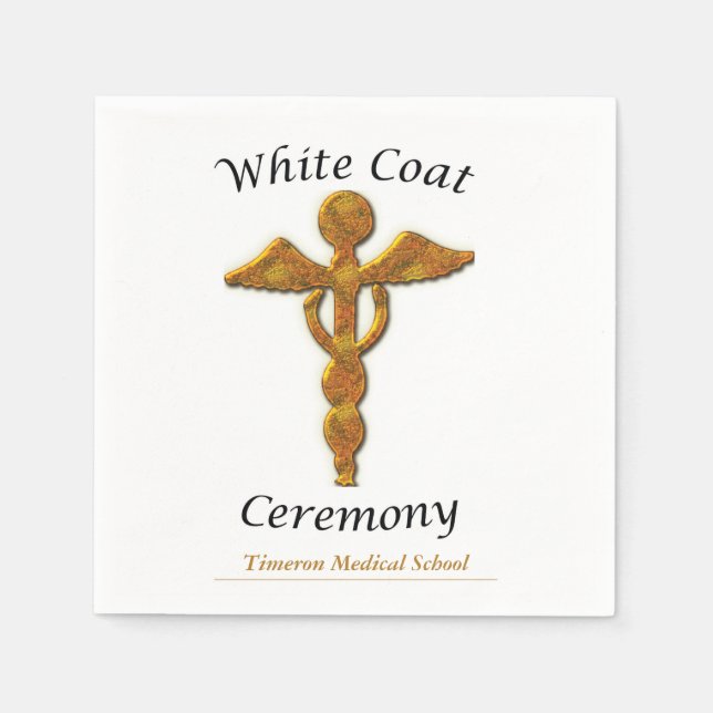 White Jacka Ceremony Guld Medical, Square Gift Ite Pappersservett (Framsidan)
