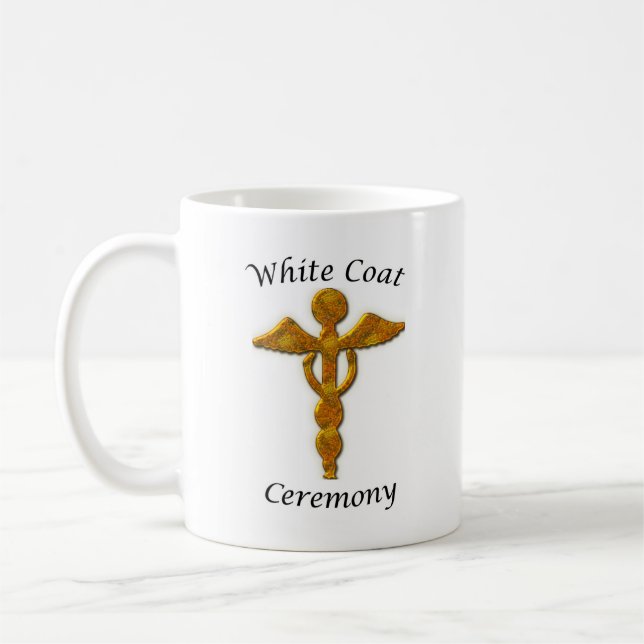White Jacka Ceremony Guld Medical Symbol Kaffemugg (Vänster)